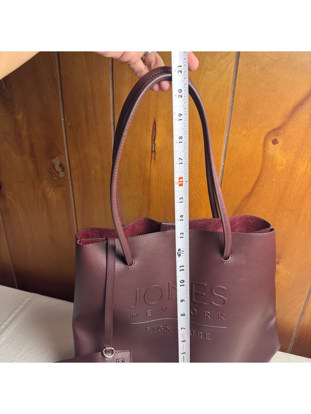 Jones New York Signature Burgundy Tote Bag With Matching Wristlet Large Shoulder